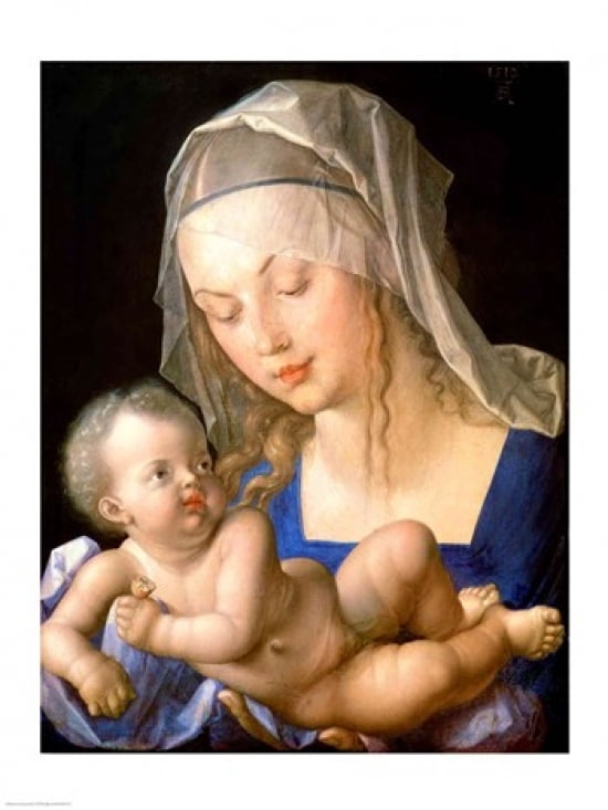 Posterazzi Virgin and child holding a half-eaten pear 1512 Canvas Art - Albrecht Durer (24 x 36)