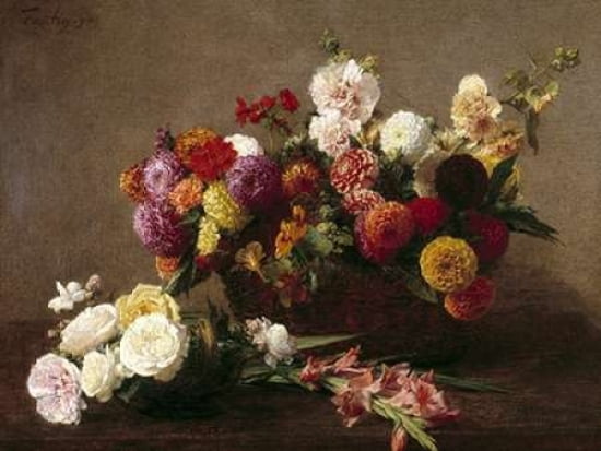 Posterazzi Voici des fleurs de la mi ete Canvas Art - Henri Fantin-Latour (22 x 28)