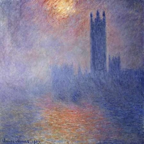 Posterazzi Vue du Parlement de Londres Canvas Art - Claude Monet (24 x 24)