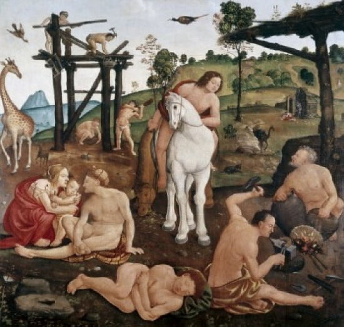 Posterazzi Vulcan and Aeolus Piero di Cosimo (1462-1521 Italian) Canvas Art - Piero di Cosimo (24 x 36)
