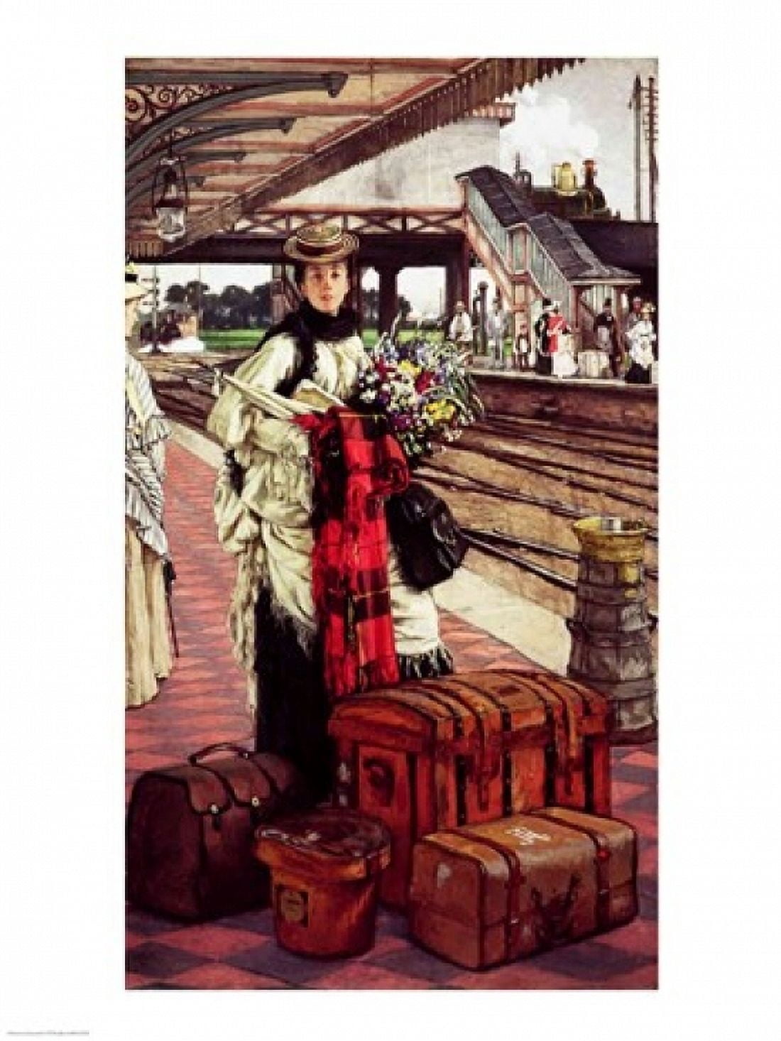 Posterazzi Waiting at the Station Canvas Art - James Jacques Joseph Tissot (24 x 36)