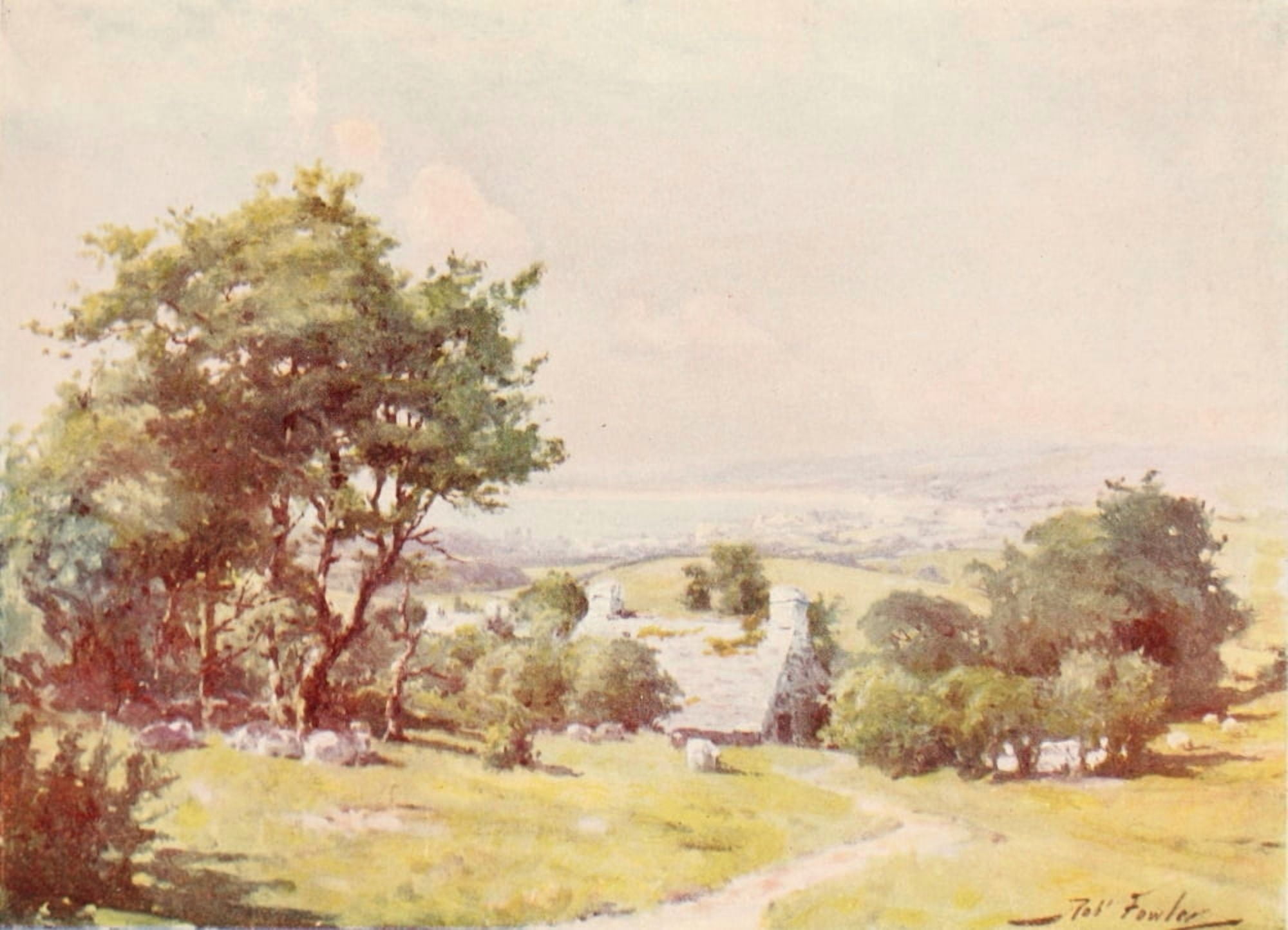 Posterazzi Wales 1911 Distant view of Carnarvon Bay Canvas Art - Robert Fowler (24 x 36)