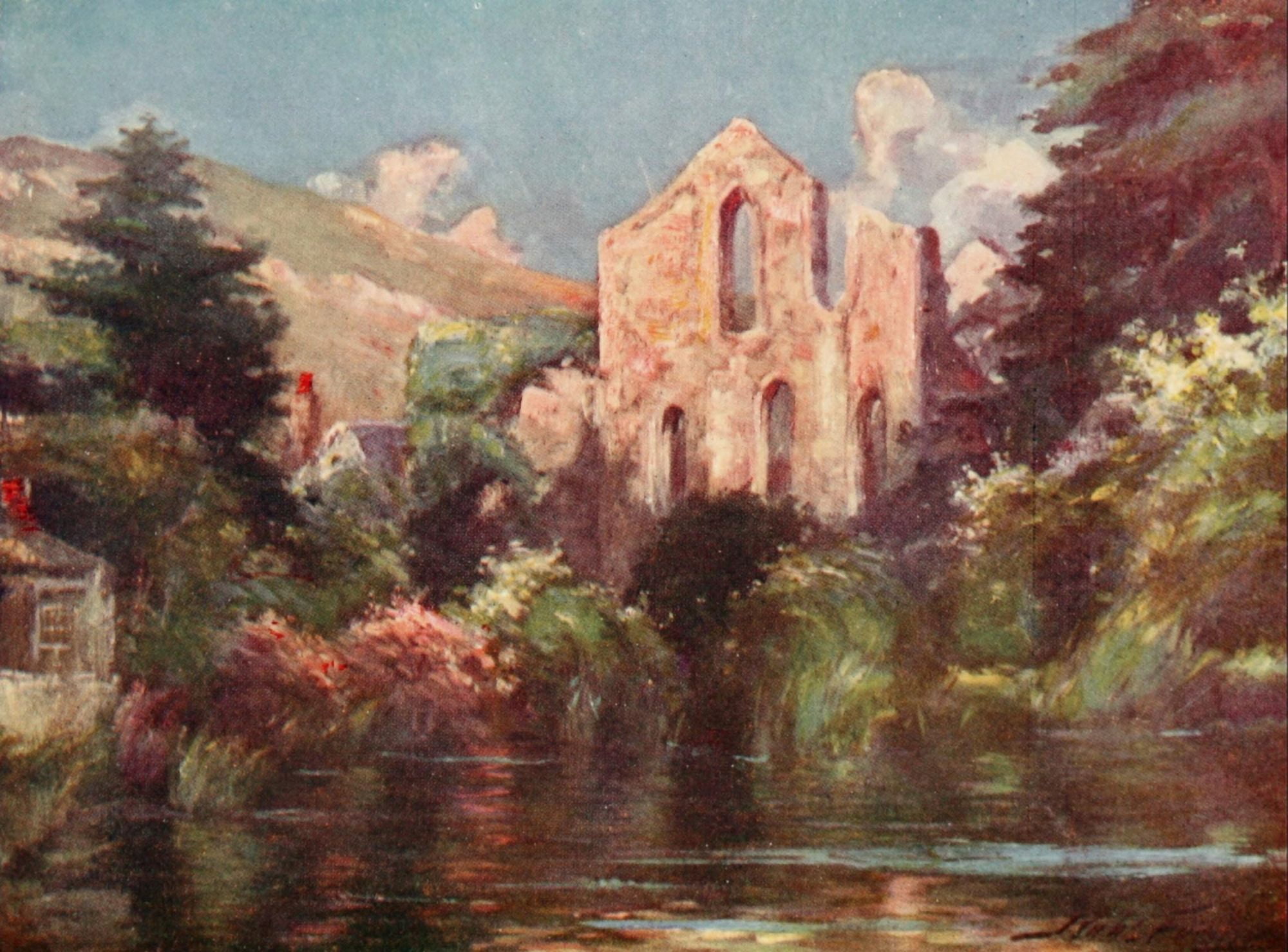 Posterazzi Wales 1911 Valle Crucis Abbey Canvas Art - Robert Fowler (24 x 36)