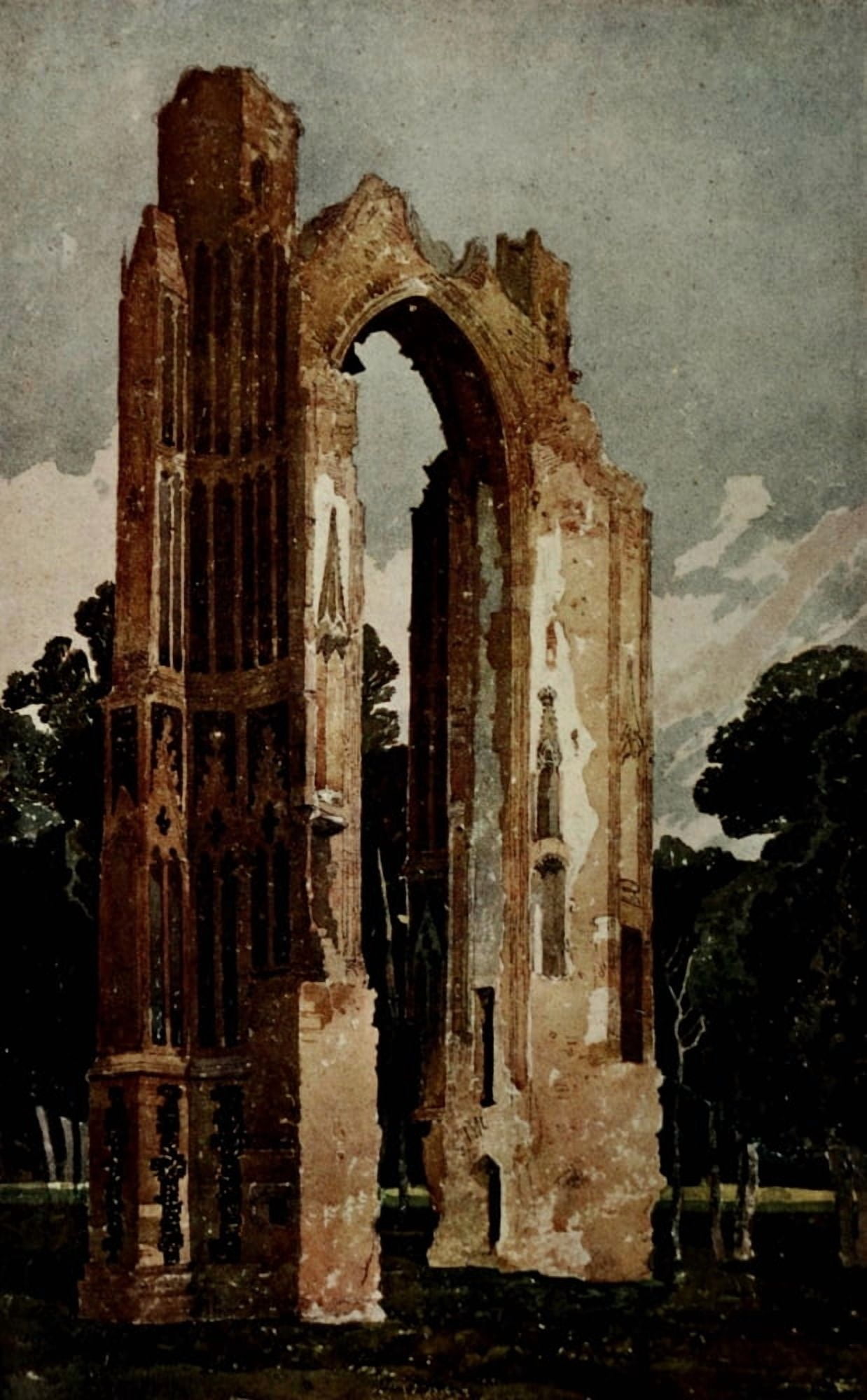 Posterazzi Walkers Quarterly 1926 Walsingham Priory 1 Canvas Art - John Sell Cotman (24 x 36)