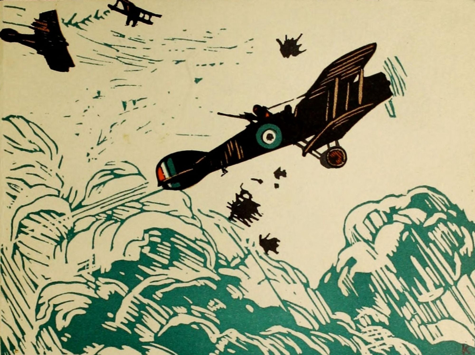 Posterazzi War Birds c1918 Fighter-planes in action Canvas Art - Clayton Knight (24 x 36)