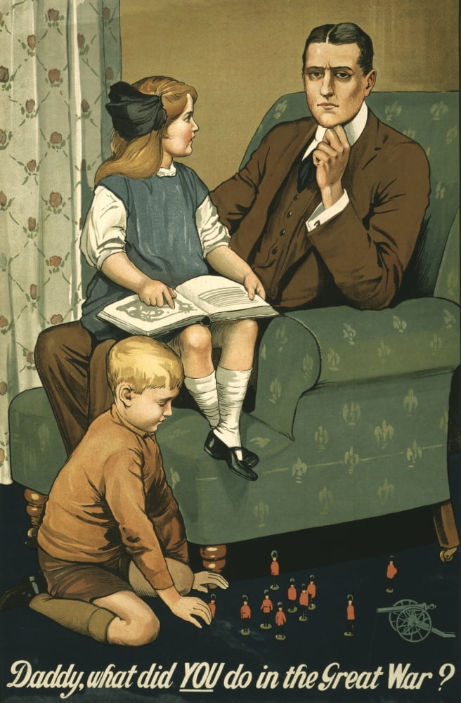 Posterazzi War Poster 1915 Daddy what did you do in the Great War Canvas Art - Unknown (24 x 36)