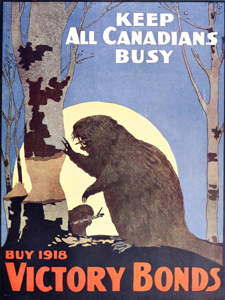 Posterazzi War Posters 1920 Keep all Canadians Busy Canvas Art - Unknown (24 x 36)