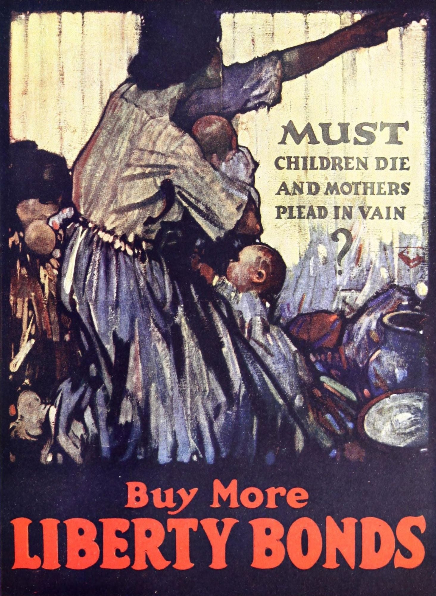 Posterazzi War Posters 1920 Must Children die & Mothers plead Canvas Art - WH Everett (24 x 36)
