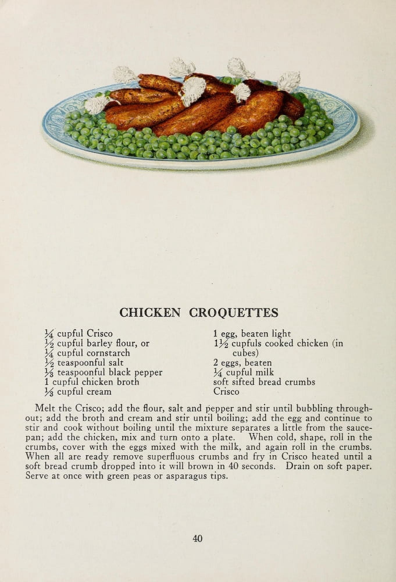 Posterazzi War Time Recipes 1918 Chicken Croquettes Canvas Art - Janet McKenzie Hill (24 x 36)