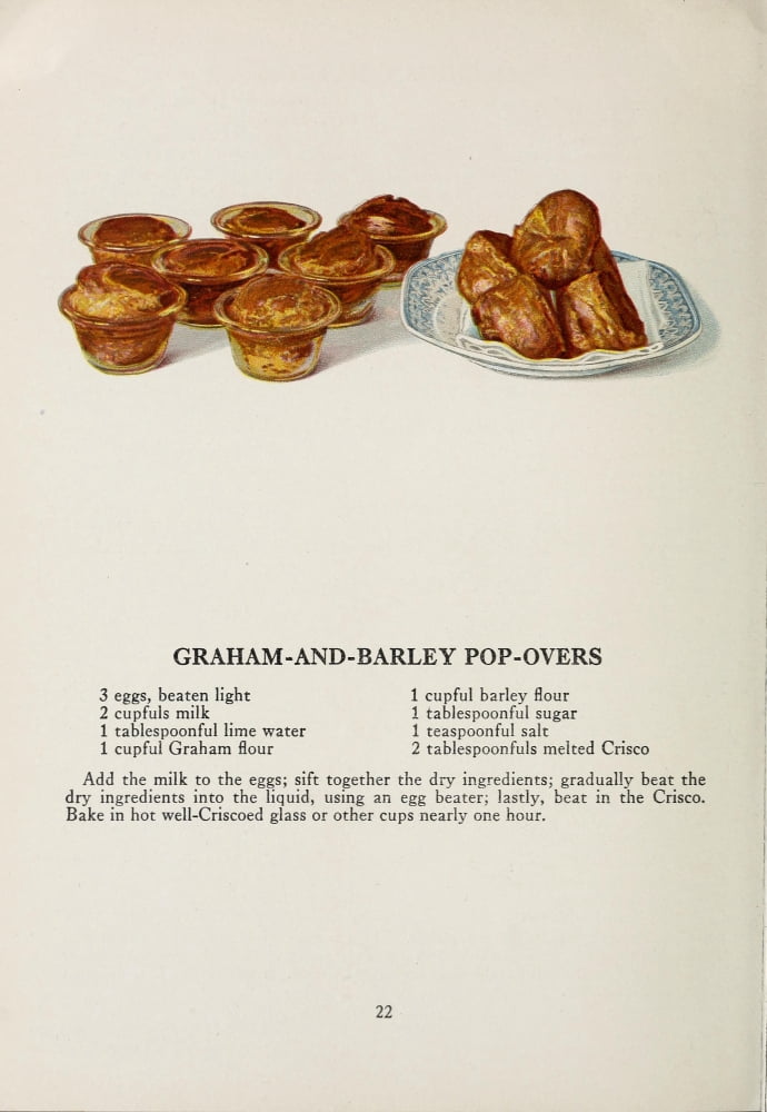 Posterazzi War Time Recipes 1918 Graham-and-Barley Pop-overs Canvas Art - Janet McKenzie Hill (24 x 36)