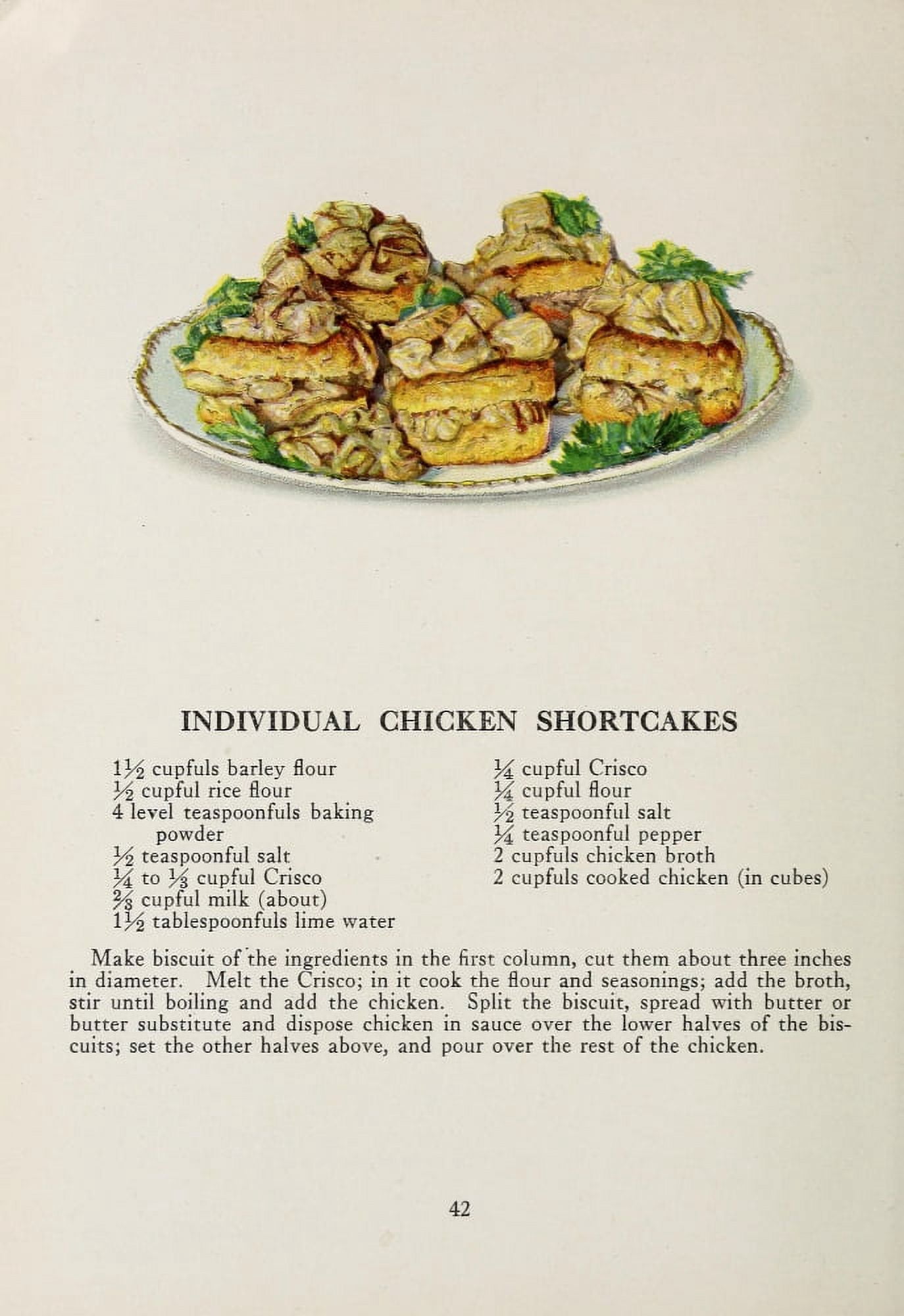 Posterazzi War Time Recipes 1918 Inidividual Chicken Shortcakes Canvas Art - Janet McKenzie Hill (24 x 36)