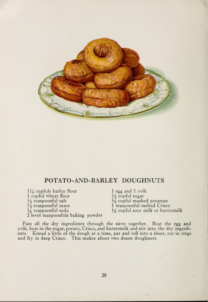 Posterazzi War Time Recipes 1918 Potato and Barley Doughnuts Canvas Art - Janet McKenzie Hill (24 x 36)