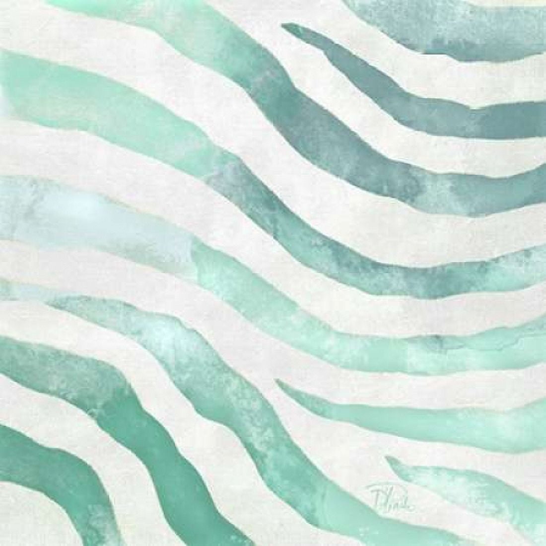 Posterazzi Watercolor Teal Zebra II Canvas Art - Patricia Pinto (24 x 24)