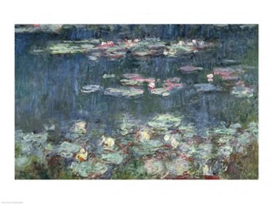 Posterazzi Waterlilies Green Reflections 1914-18 Canvas Art - Claude Monet (36 x 24)