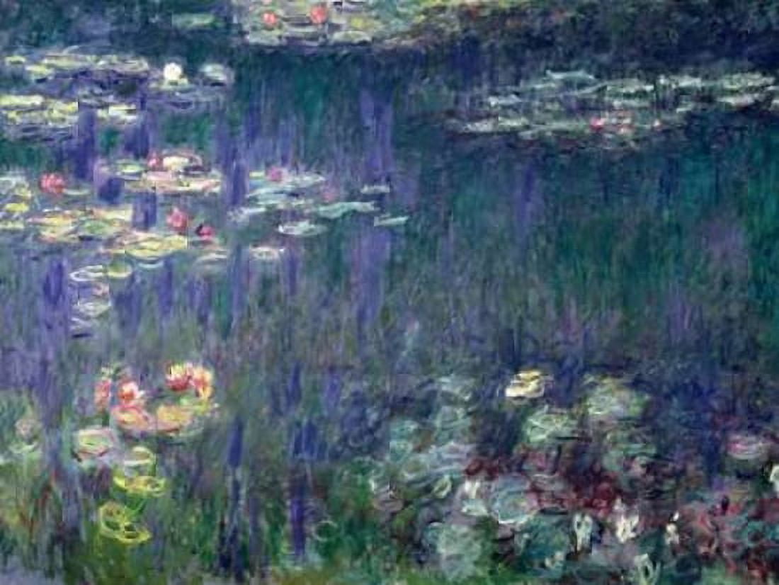 Posterazzi Waterlilies- Green Reflections Canvas Art - Claude Monet (22 x 28)