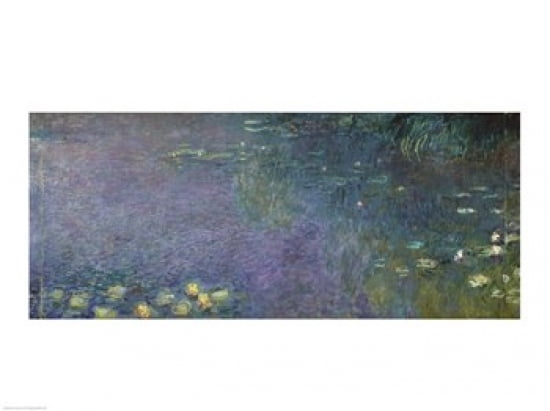 Posterazzi Waterlilies Morning 1914-18 (centre right section) Canvas Art - Claude Monet (36 x 24)
