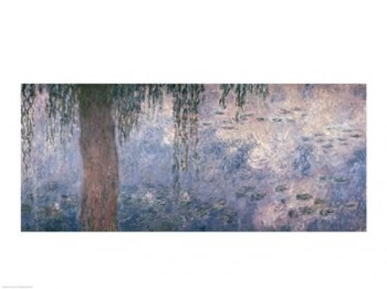 Posterazzi Waterlilies Morning with Weeping Willows 1914-18 (right section) Canvas Art - Claude Monet (36 x 24)