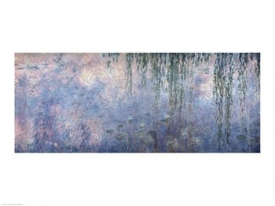 Posterazzi Waterlilies Morning with Weeping Willows detail of central section 1914-18 Canvas Art - Claude Monet (36 x 24)