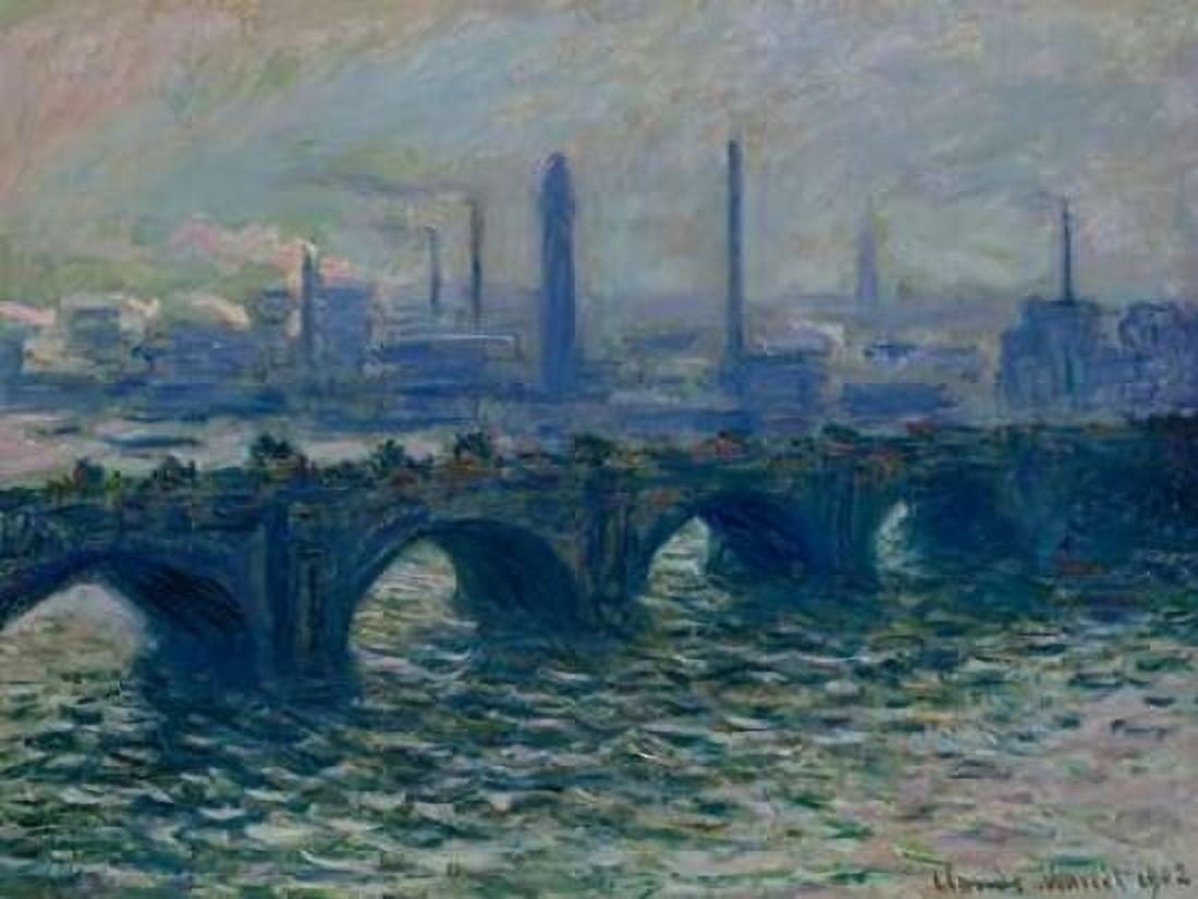 Posterazzi Waterloo Bridge London Canvas Art - Claude Monet (22 x 28)
