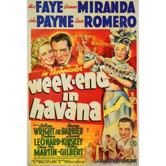 Posterazzi MOVGF0346 Weekend in Havana Movie Poster - 27 x 40 in.