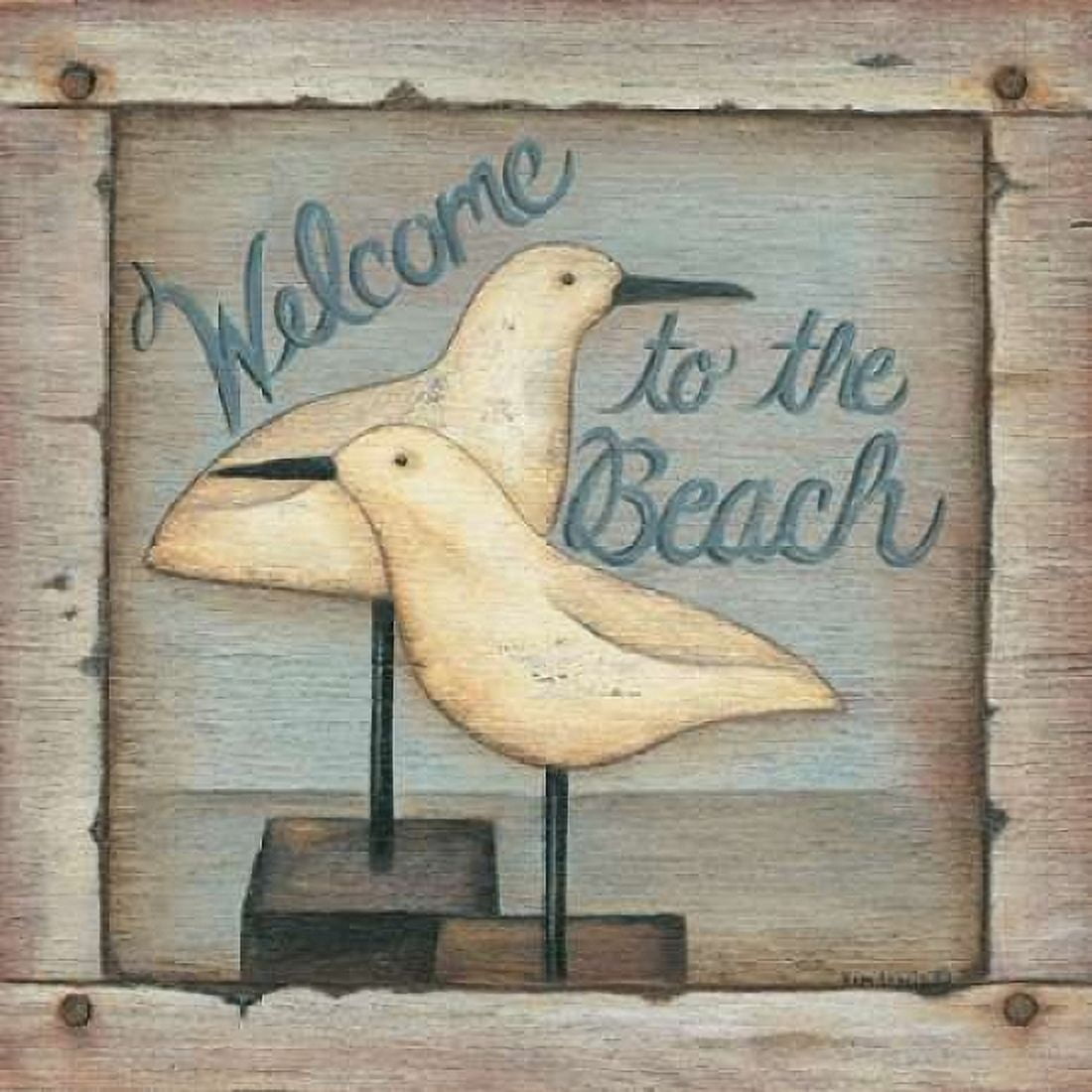 Posterazzi Welcome to the Beach Canvas Art - Kim Lewis (24 x 24)