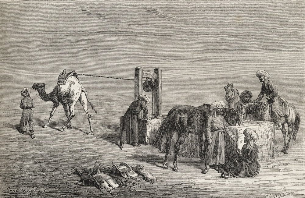 Posterazzi A Well In The Desert Between Samarkand And Karshi Uzbekistan In The 19Th Century From El Mundo En La Mano Published 1878 Canvas Art - Ken Welsh Design Pics (36 x 22)