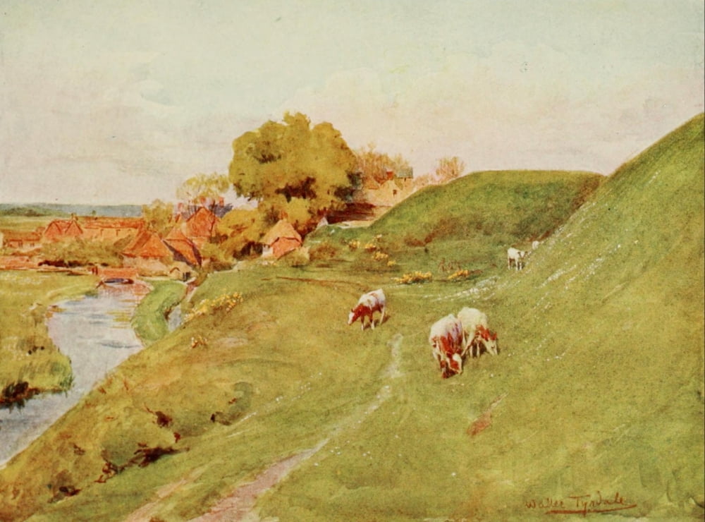 Posterazzi Wessex 1906 On the old walls of Wareham Canvas Art - Walter Tyndale (24 x 36)
