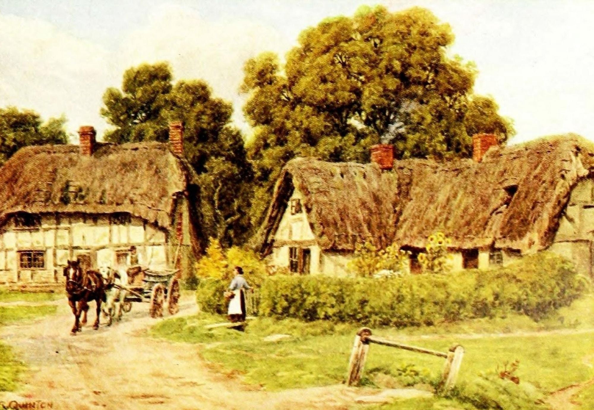 Posterazzi West Hagbourne Berkshire Canvas Art - Alfred Quinton (24 x 36)