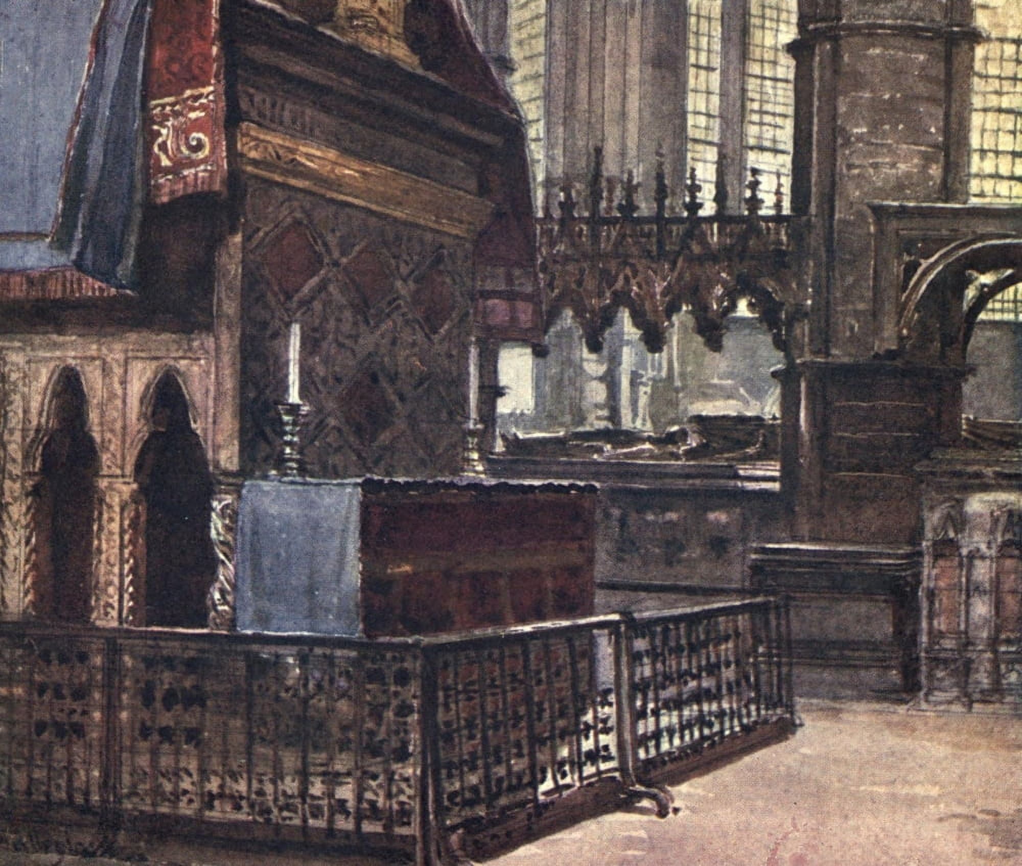 Posterazzi Westminster Abbey 1904 Confessors Shrine Canvas Art - John Fulleylove (24 x 36)