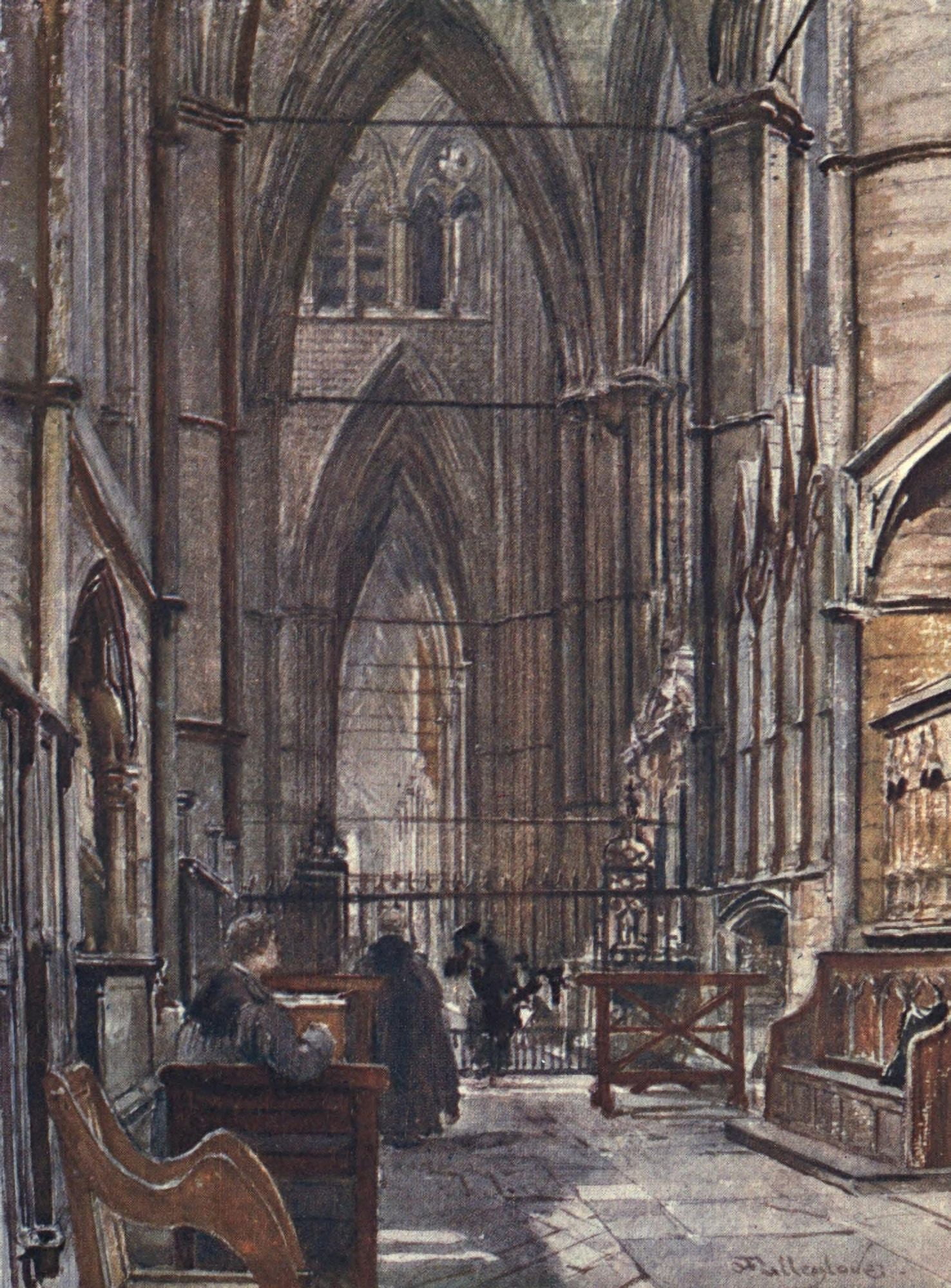 Posterazzi Westminster Abbey 1904 Inside Canvas Art - John Fulleylove (24 x 36)