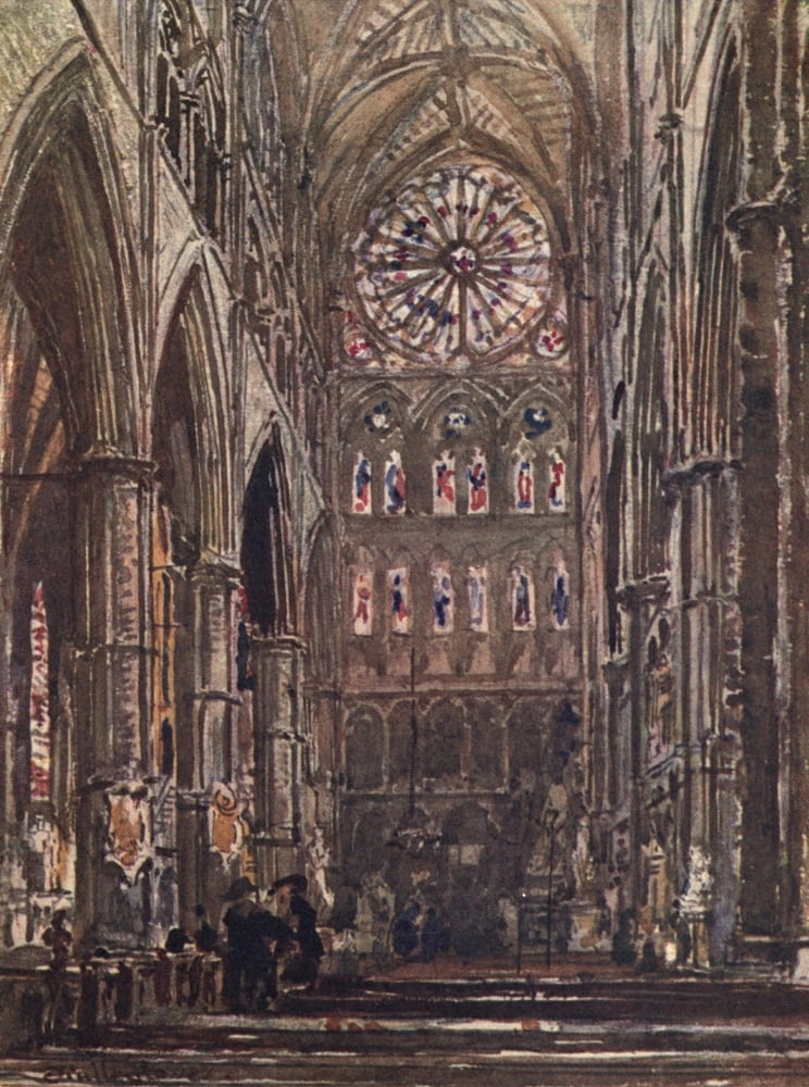 Posterazzi Westminster Abbey 1904 Interior of the North Transept 1 Canvas Art - John Fulleylove (24 x 36)