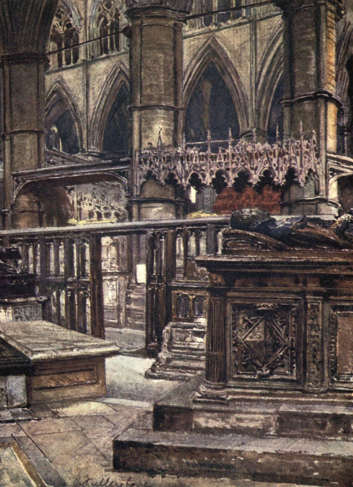 Posterazzi Westminster Abbey 1904 St Edmunds Chapel 1 Canvas Art - John Fulleylove (24 x 36)