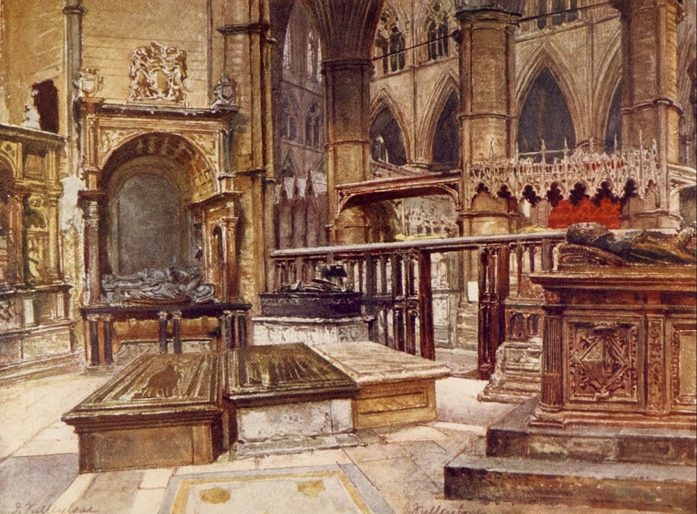 Posterazzi Westminster Abbey 1904 St Edmunds Chapel 2 Canvas Art - John Fulleylove (24 x 36)
