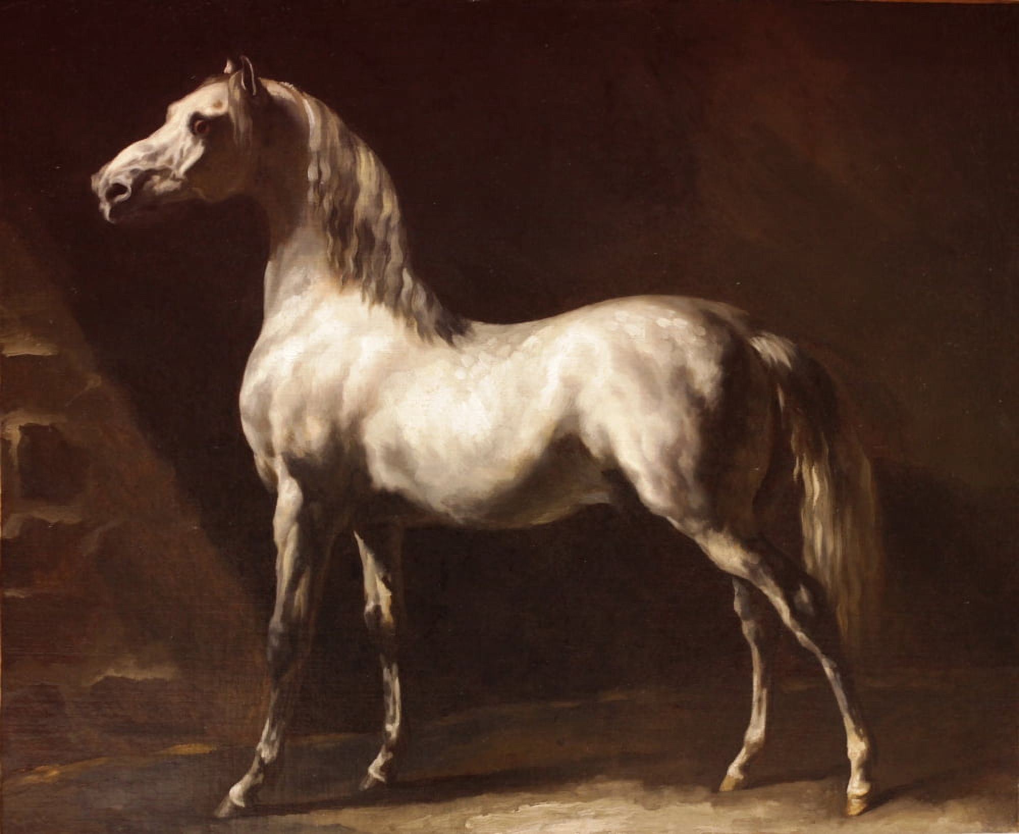 Posterazzi White Arabian Horse before 1824 Canvas Art - Thodore Gricault (24 x 36)