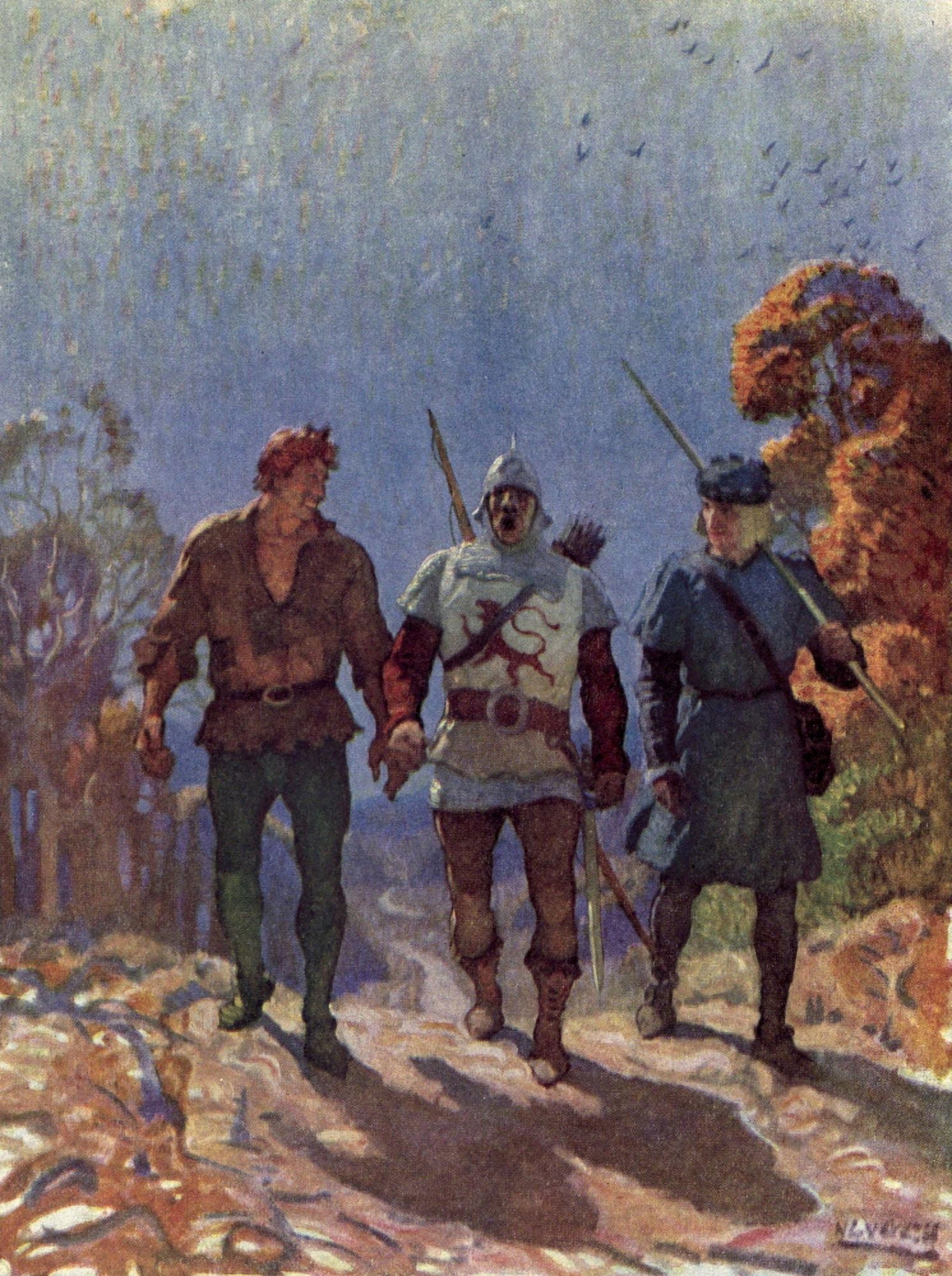 Posterazzi White Company 1922 Three friends Canvas Art - Newell C Wyeth (24 x 36)