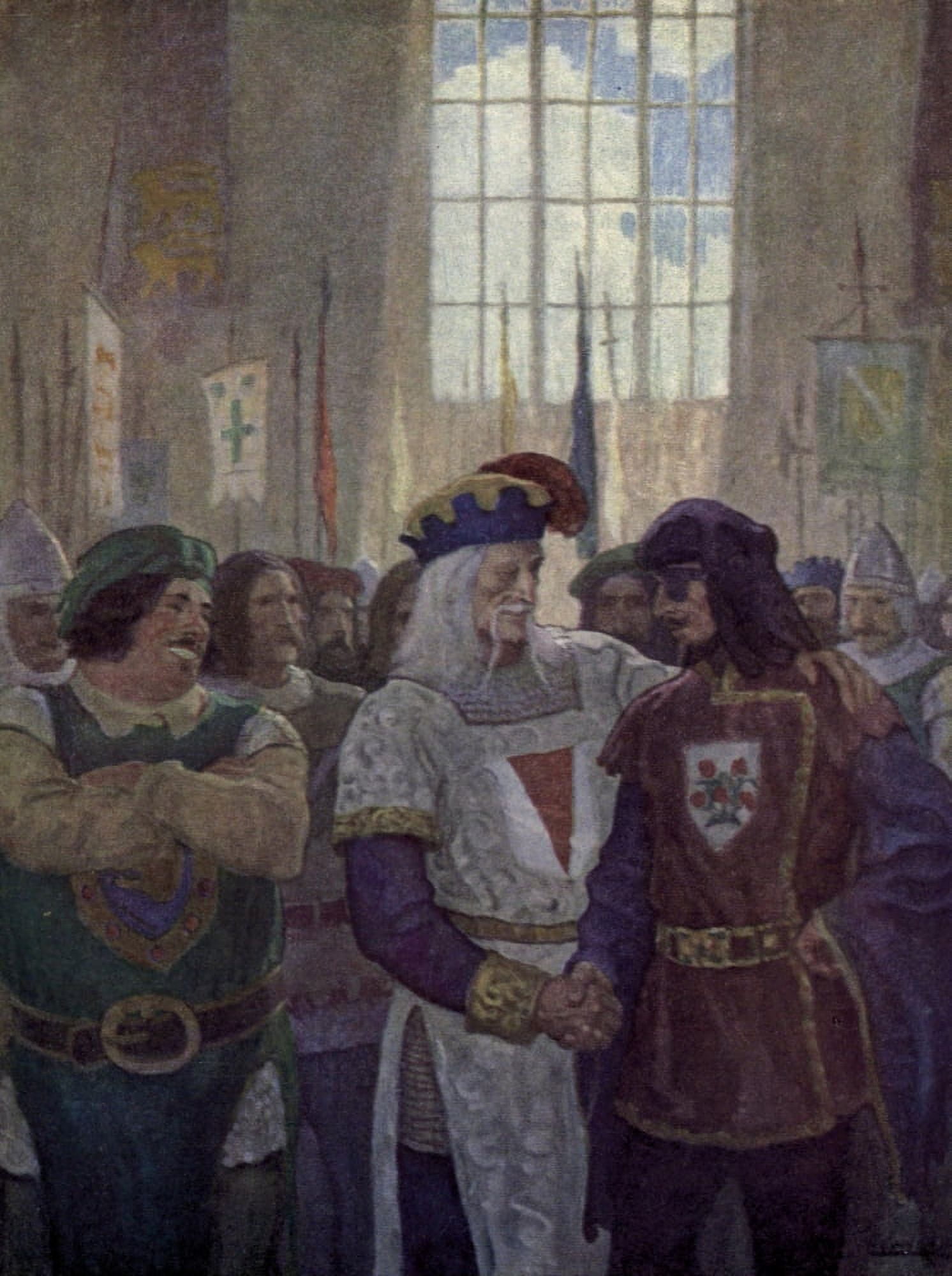 Posterazzi White Company 1922 Three knights Canvas Art - Newell C Wyeth (24 x 36)