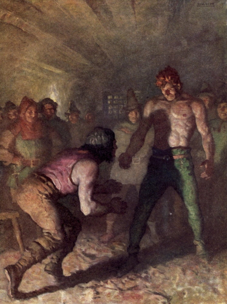 Posterazzi White Company 1922 Wrestling match Canvas Art - Newell C Wyeth (24 x 36)