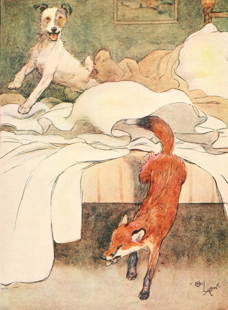 Posterazzi White Ear & Peter 1912 Chased away Canvas Art - Cecil Aldin (24 x 36)