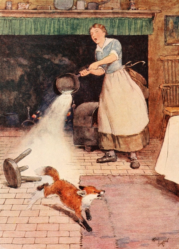 Posterazzi White Ear & Peter 1912 Shoo Canvas Art - Cecil Aldin (24 x 36)