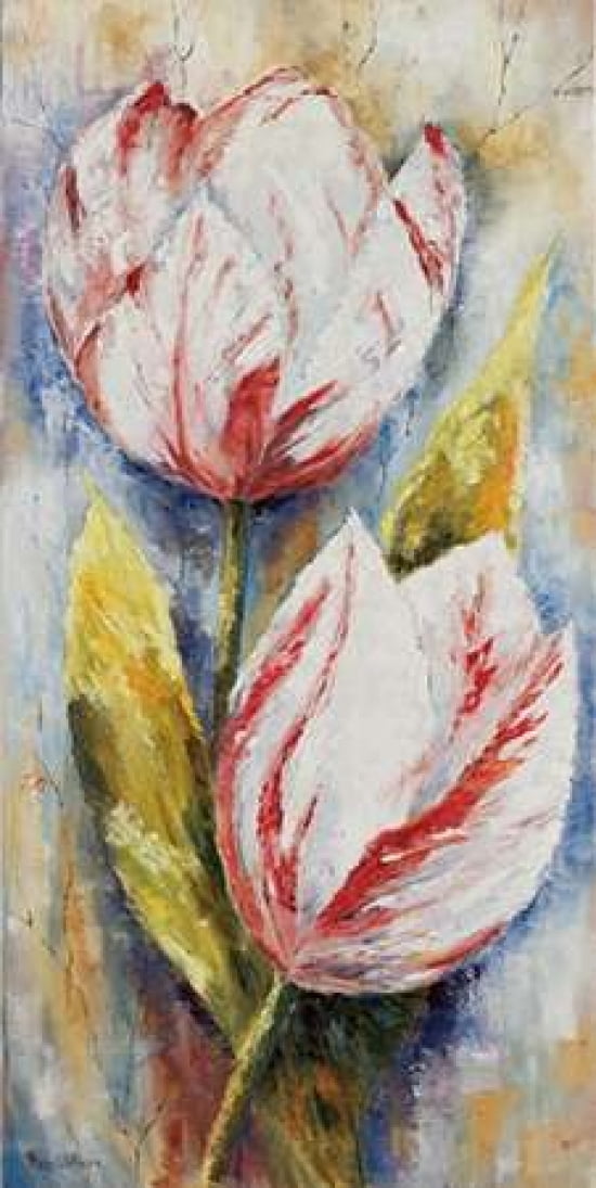 Posterazzi White tulips Canvas Art - Rian Withaar (24 x 48)