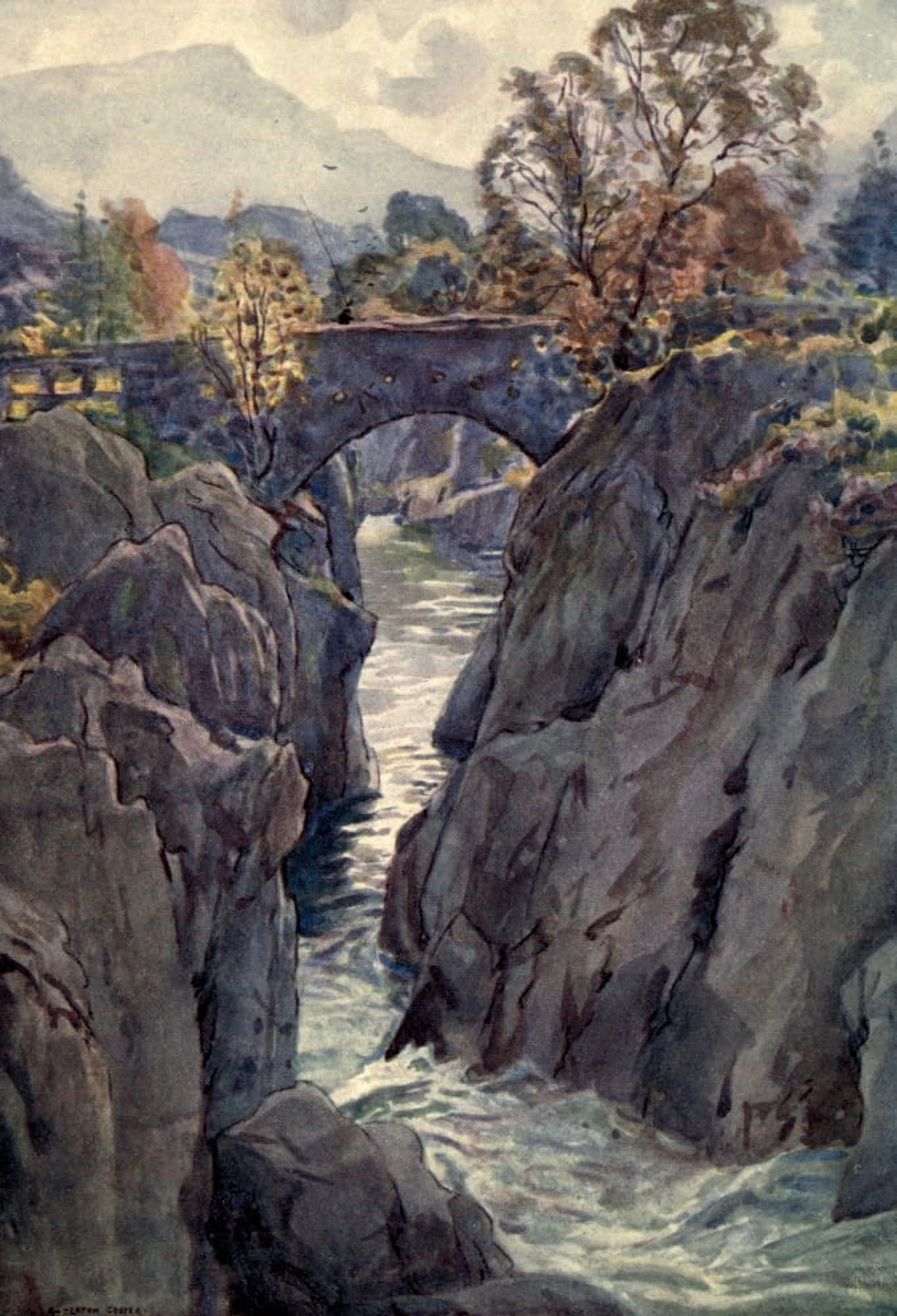 Posterazzi Wild Lakeland 1922 Birks Bridge Duddon Valley Canvas Art - A Cooper (24 x 36)