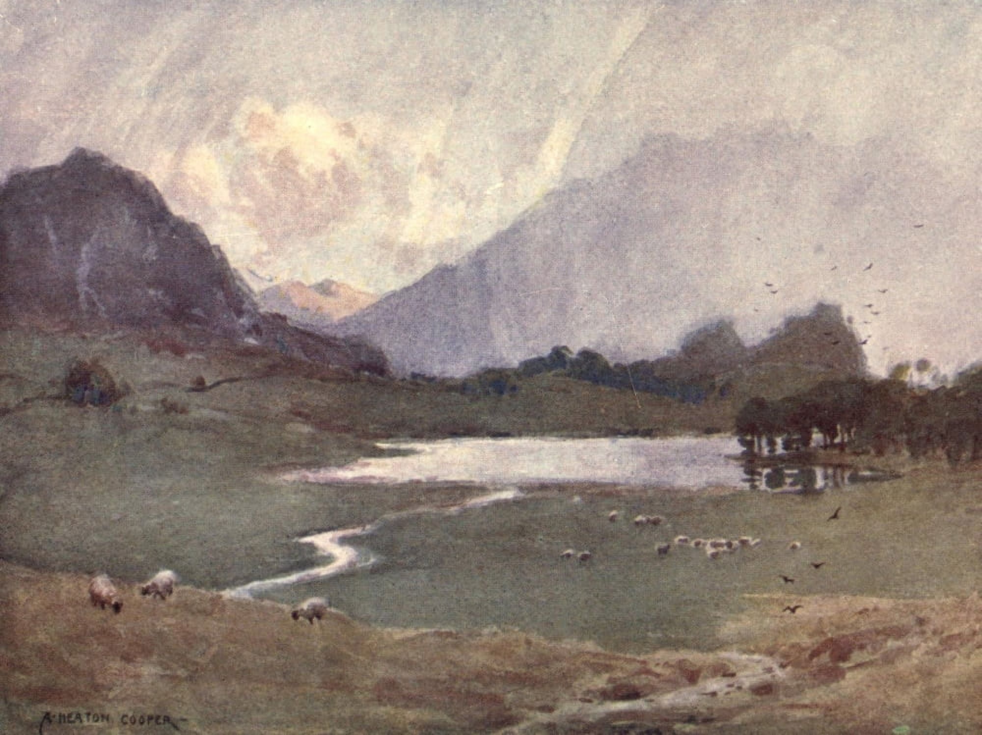 Posterazzi Wild Lakeland 1922 Blea Tarn in the rain Canvas Art - A Cooper (24 x 36)