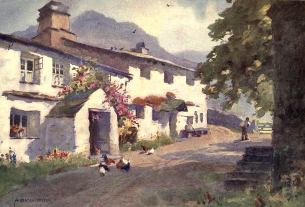 Posterazzi Wild Lakeland 1922 Farmstead Little Langdale Canvas Art - A Cooper (24 x 36)