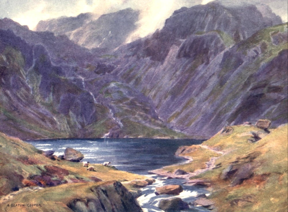 Posterazzi Wild Lakeland 1922 Nan Bield Pass & small water tarn Mardale Canvas Art - A Cooper (24 x 36)