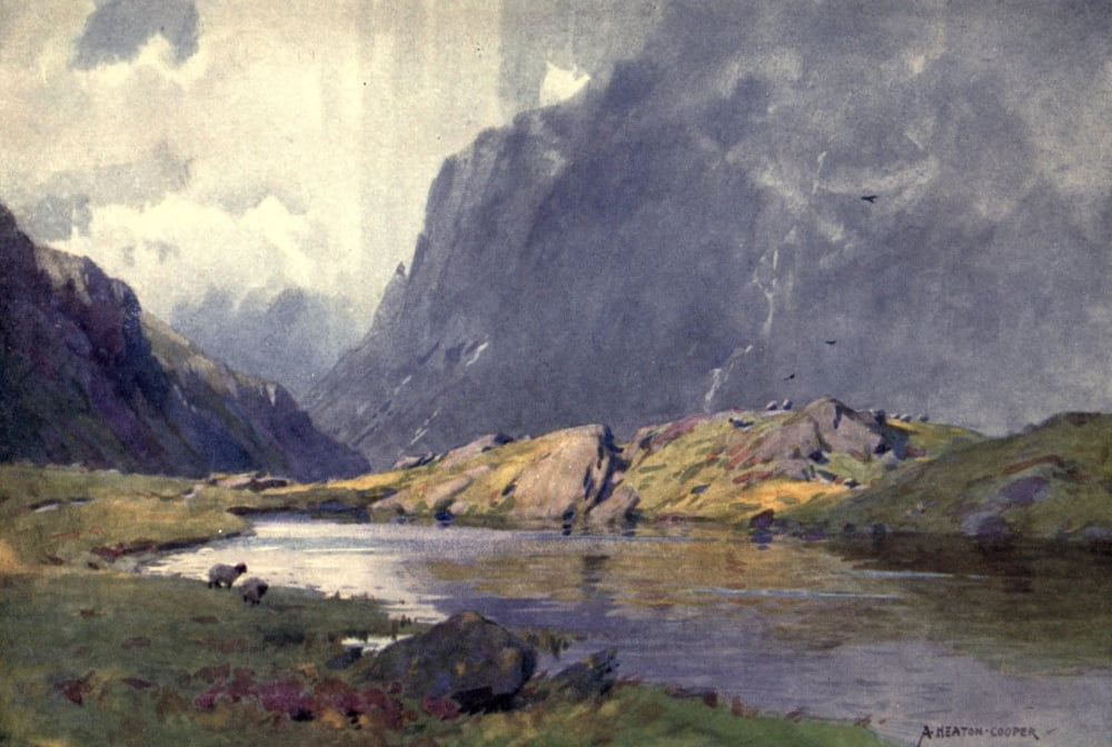 Posterazzi Wild Lakeland 1922 Sprinkling Tarn & Great Gable Canvas Art - A Cooper (24 x 36)