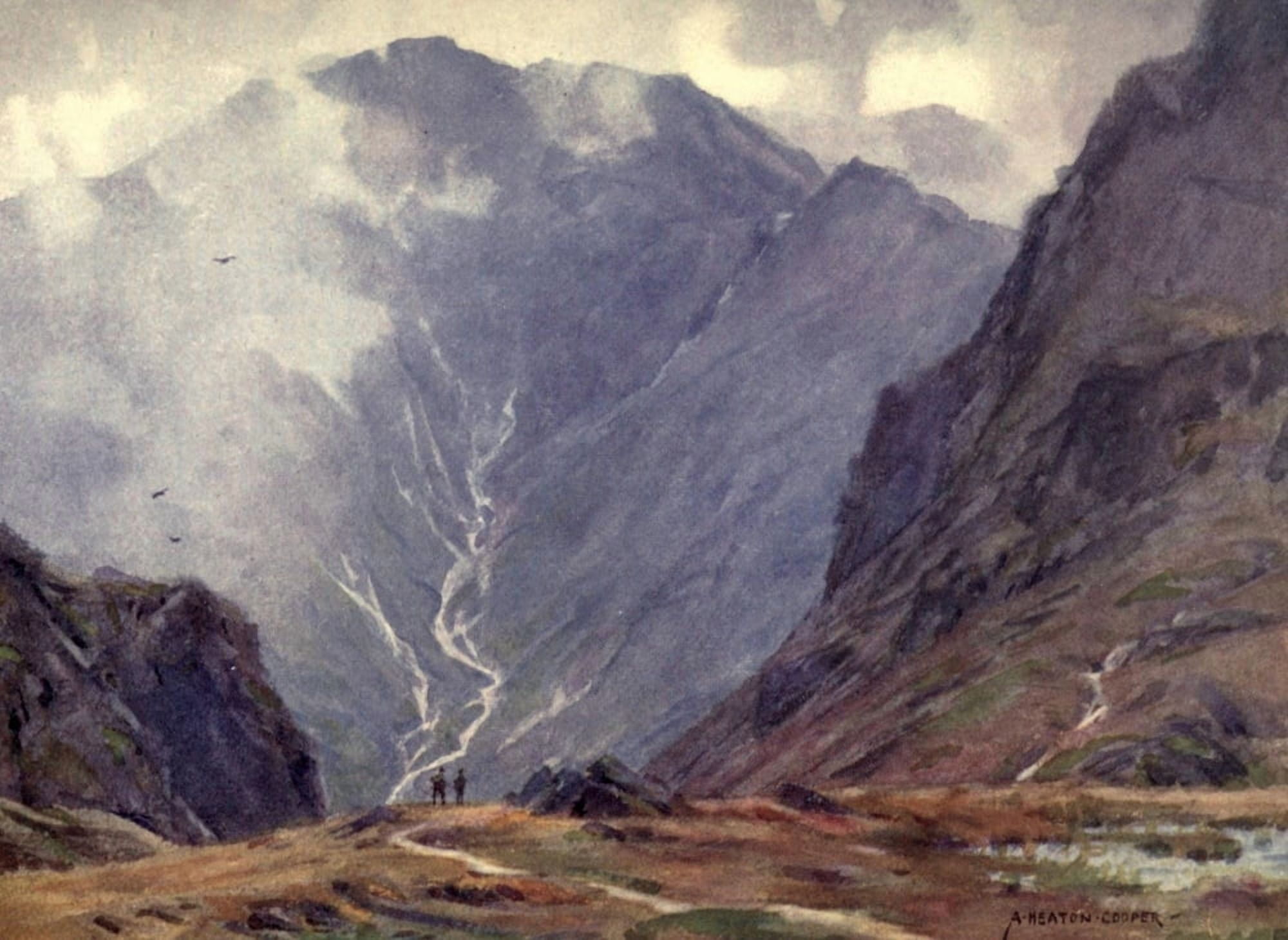 Posterazzi Wild Lakeland 1922 Stake Pass & Bowfell Canvas Art - A Cooper (24 x 36)