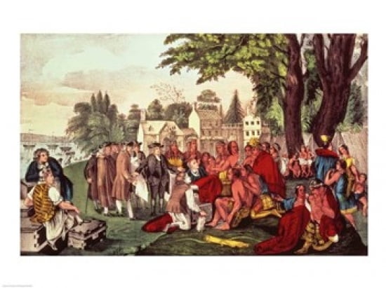 Posterazzi William Penns Treaty with the Indians Canvas Art -  (36 x 24)