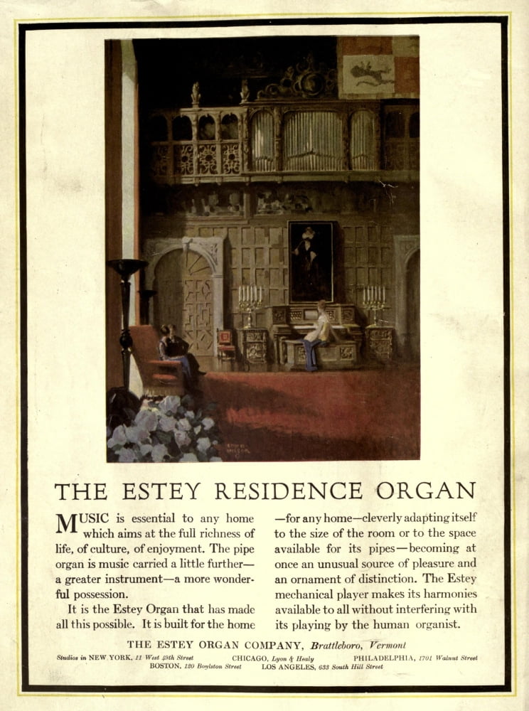 Posterazzi Wilson House & Garden 36 1919 Estey Organ Canvas Art - Wilson (24 x 36)