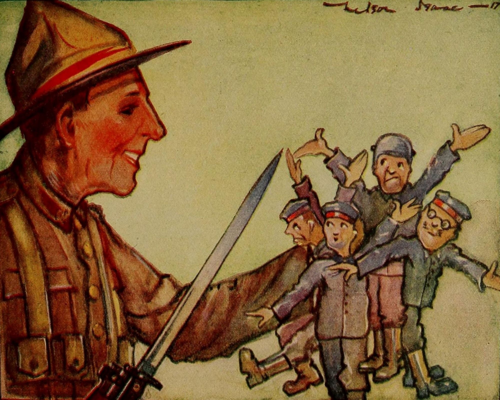 Posterazzi Wilson New Zealand at the Front 1917 Duds Canvas Art - Wilson (24 x 36)