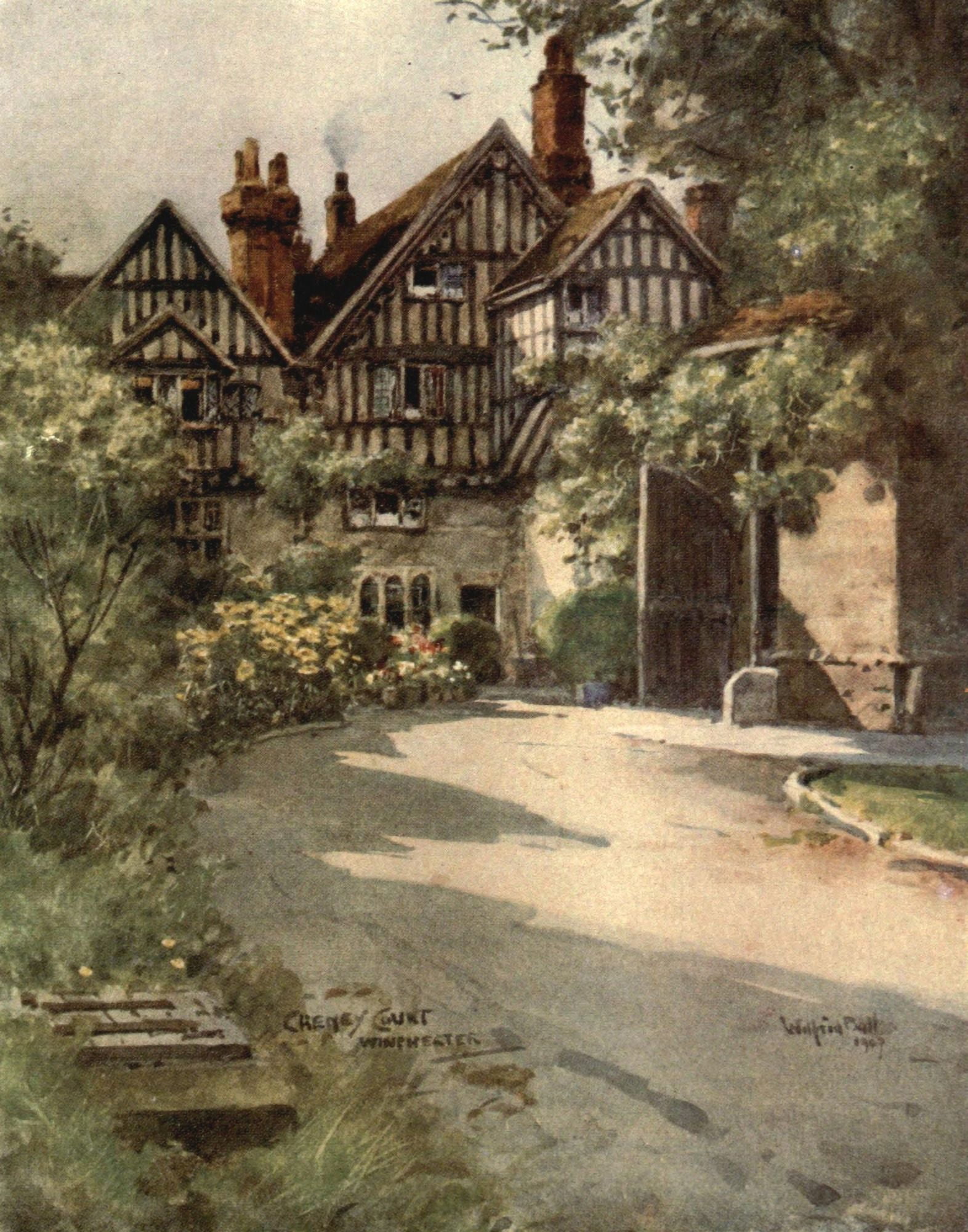 Posterazzi Winchester 1910 Cheyney Court & Close Gate Canvas Art - Wilfrid Ball (24 x 36)